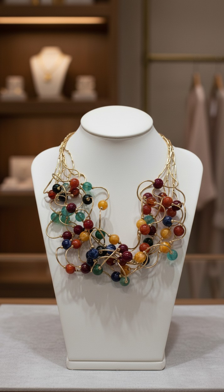 COLLANA PETTORALE Multifilo "Nuvola di Colori"