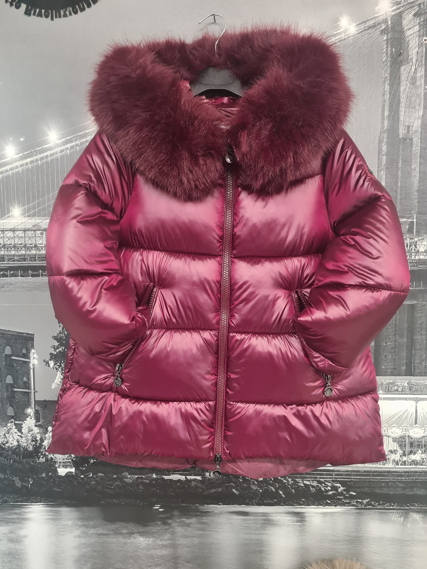 Saldi - Giacca Piumino Donna con Collo in Pelliccia – Eleganza e Comfort per l’Inverno