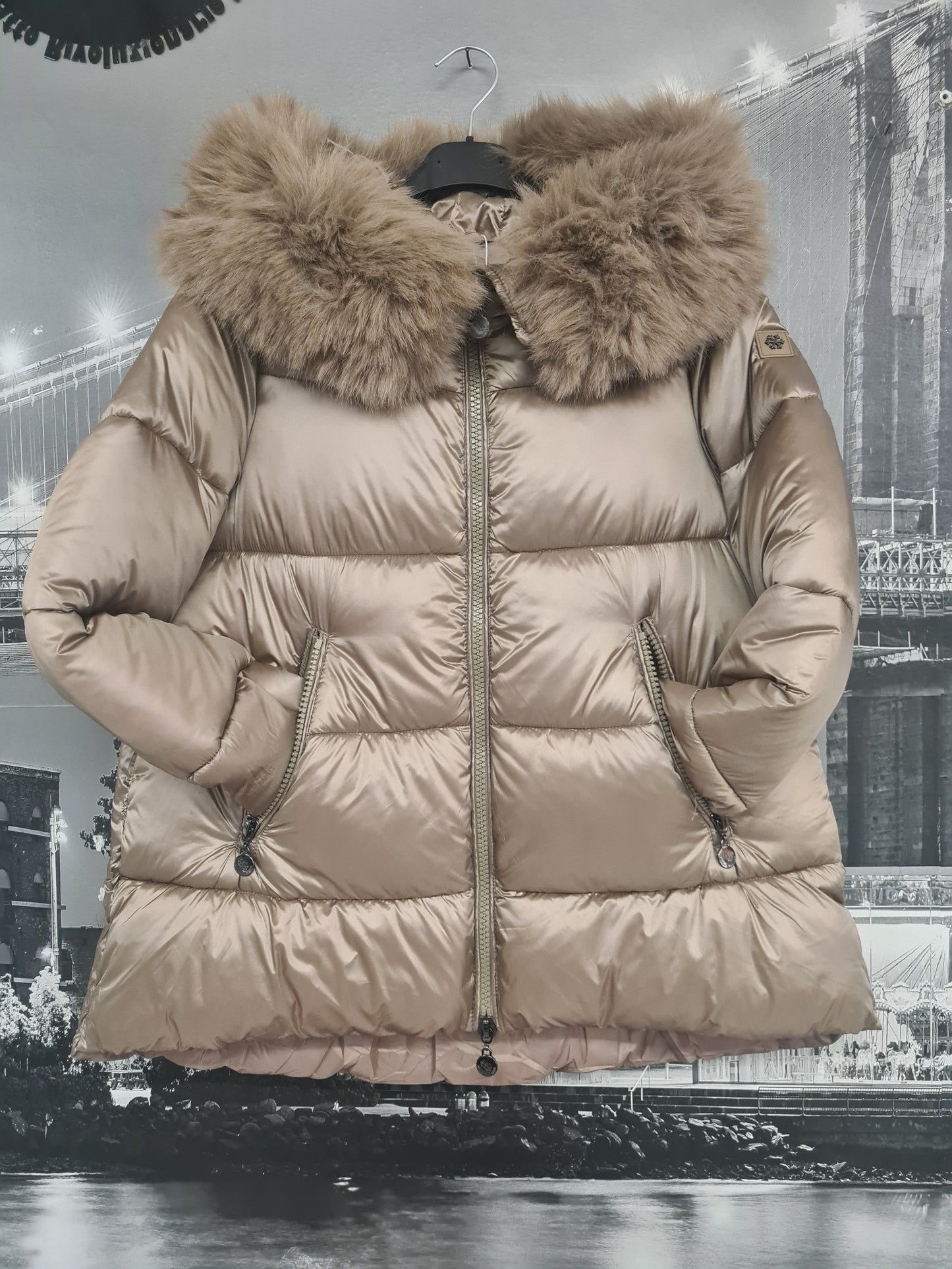 Saldi - Giacca Piumino Donna con Collo in Pelliccia – Eleganza e Comfort per l’Inverno