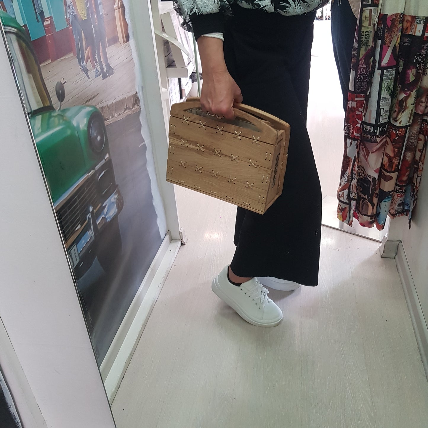 BORSA Chemin des dieux                                  modello "ESSENTIAL" in LEGNO